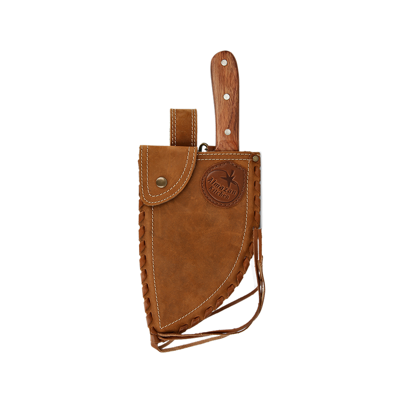 Knife in a Light Brown Leather Sheath