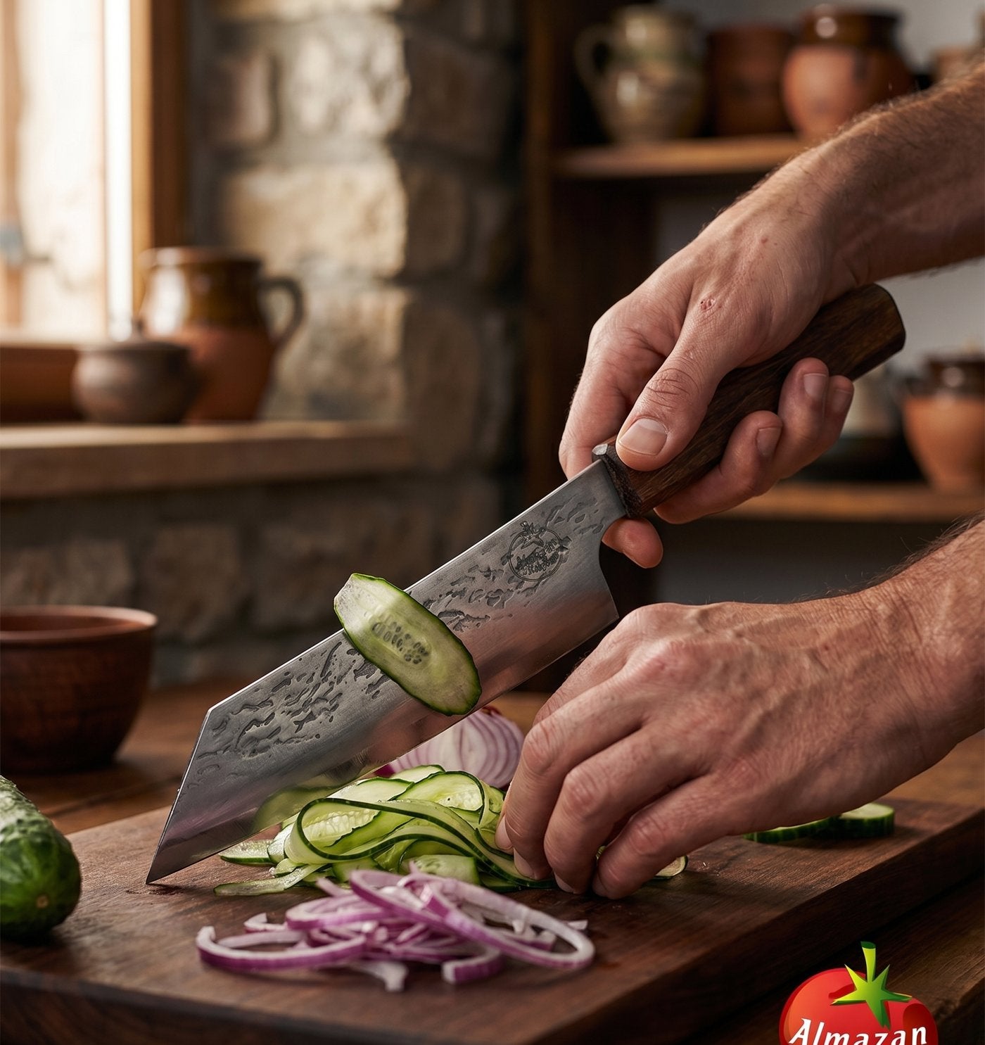 Slicing with the kiritsuke knife