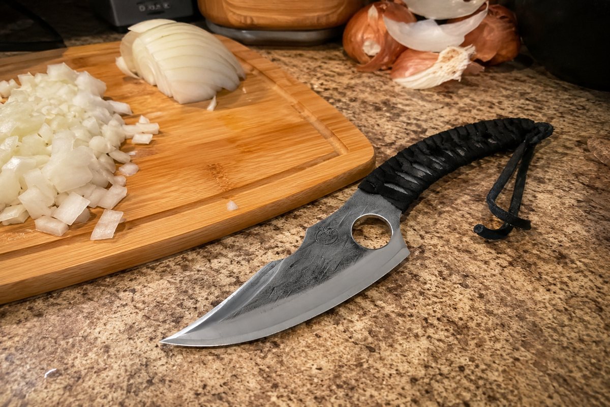 Predator knife on a kitchen counter